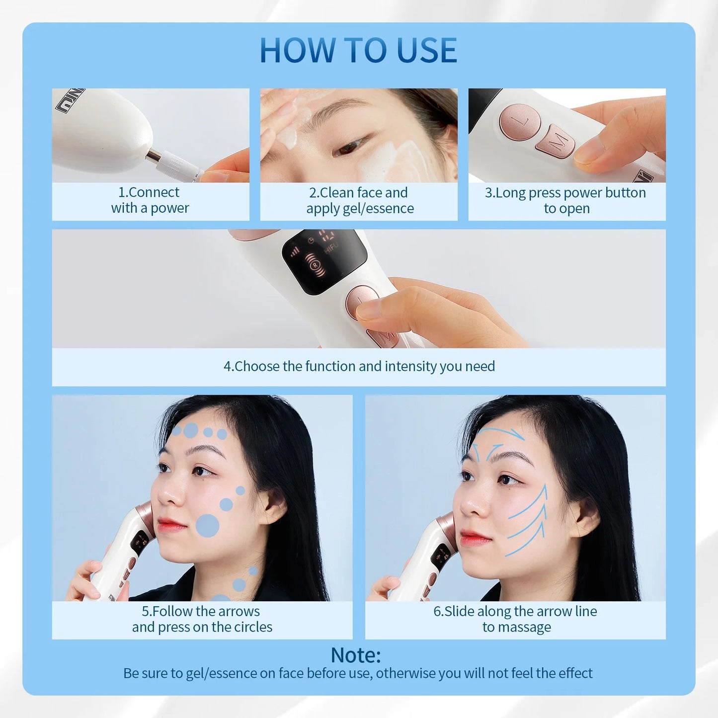 Mini HIFU Machine - Ultrasonic RF Face Lifting & Skin Tightening Device